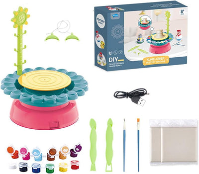 Kit de poterie pour tour avec motif tournesol à faire soi-même - 10A