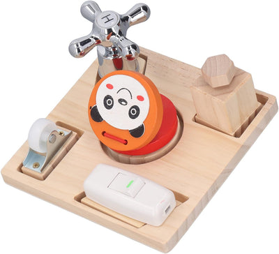 Fidtoy Tableau d'Activités Montessori pour Tout-Petits, Planche Sensorielle en Bois, Tri de Formes, Jouet d'Apprentissage Motricité Fine, Puzzle Éducatif, Jouet Calme de Voyage