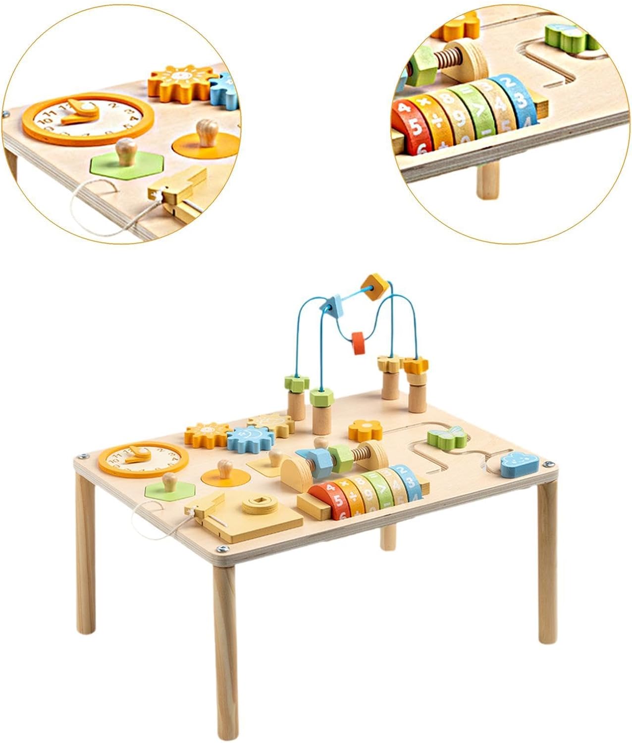 Activity Table Gears Blocks Shape Sorter for Children 1 2 3 4 Year Old Baby