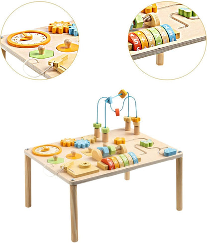 Activity Table Gears Blocks Shape Sorter for Children 1 2 3 4 Year Old Baby