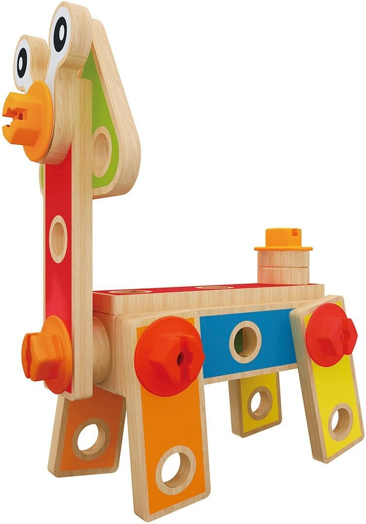 Fidtoy Wooden Builder Tool Set Kids Construction STEM Toy Kit