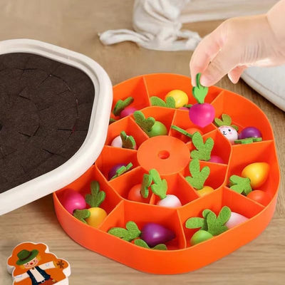 Jeu de mémoire Fidtoy Radish Farm Carrot Pulling pour enfants