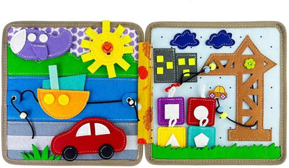 Generisch Felt Book Children from 1 Year, Montessori Toy from 1 Year, Felt Book Baby, Felt Book Montessori from 2 Years, Fabric Book Baby, Felt Book with a Deer, Montessori Book, Busy Board from 1