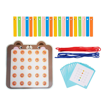 UJEAVETTE Lacing Threading Toy with Cards Travel Toy for Car Age 3 4 5 6 Airplane Bear