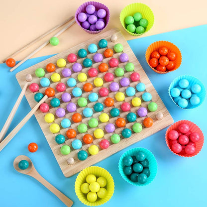Educational Toys Clip Beads Wooden Clips Intensive Training Early Education Beads Educational Toy Gift Rainbow Educational Toys Rainbow Removal 2-in-1 Attention and Focus Training Children
