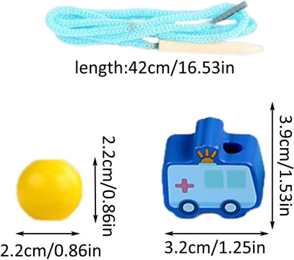 madeira com cadarço – Conjunto contas madeira DIY para crianças | Brinquedos educação infantil Montessori habilidades motoras finas para meninos 3, 4, 5 e 6 anos Liushui