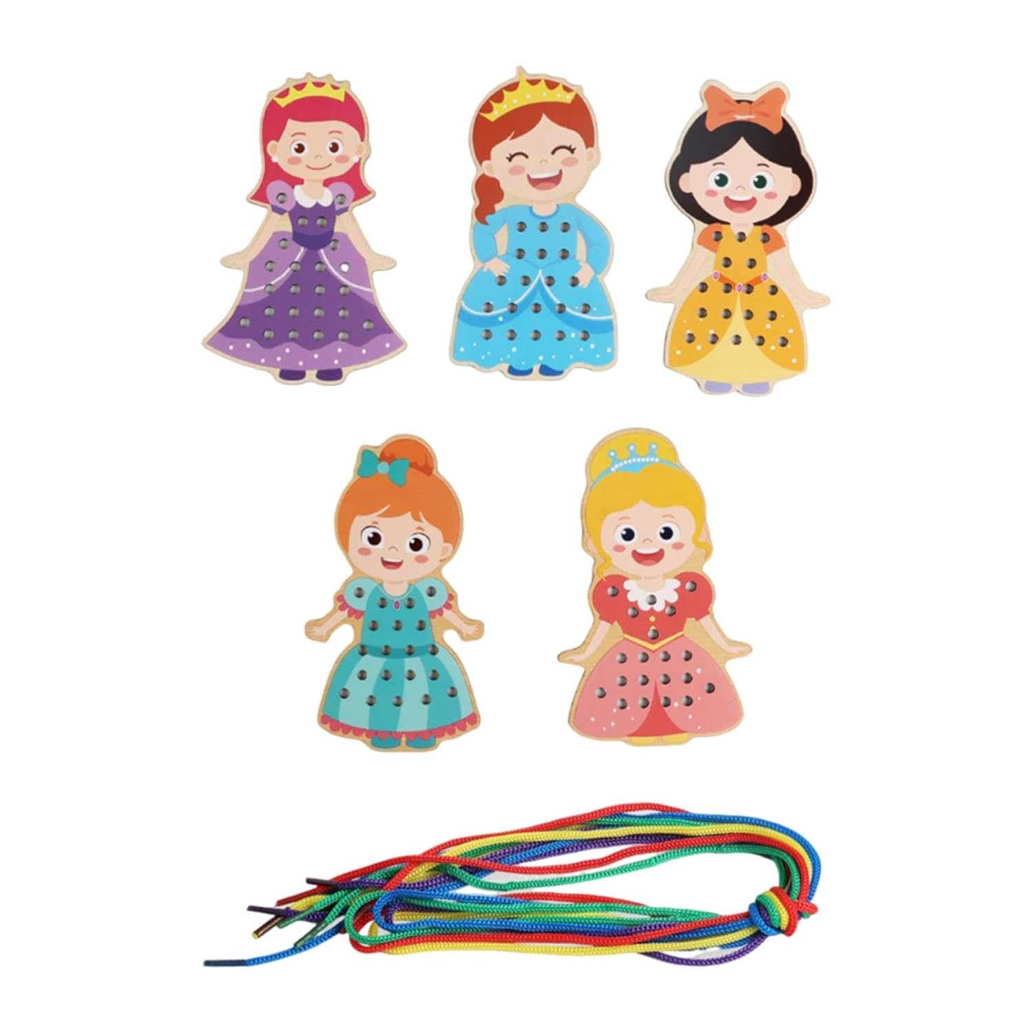 Lacing Cards for Preschoolers and Kids Motor Skills Toys Wooden Sewing Cards Style C|Other Educational Toys|Toys & Hobbies