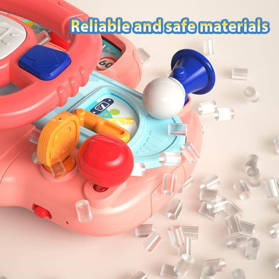 Fidtoy Interactive Steering Wheel Navigation Bridge Play Set for Babies Car Ride Pretend Driving Toy