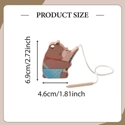 predolo Wooden Lacing Toy Fine Motor Skill Gifts Kids Toddlers Learning Concentration Preschool Educational Toy Threading Toys