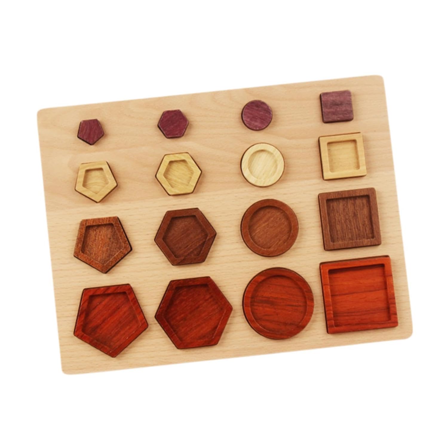 CALANDIS™ Rompecabezas de figuras geométricas de madera Juguetes Montessori para niños y niñas | Juguetes de desarrollo para bebés | Juguetes para bebés