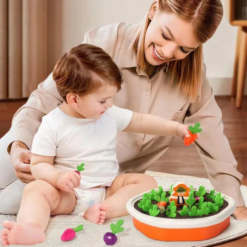 Jeu de mémoire Fidtoy Radish Farm Carrot Pulling pour enfants