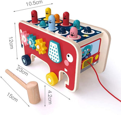 Fidtoy Banc à Marteler Montessori pour Tout-petits – Jouet Musical en Bois avec Marteau pour l'Éveil et la Motricité Fine