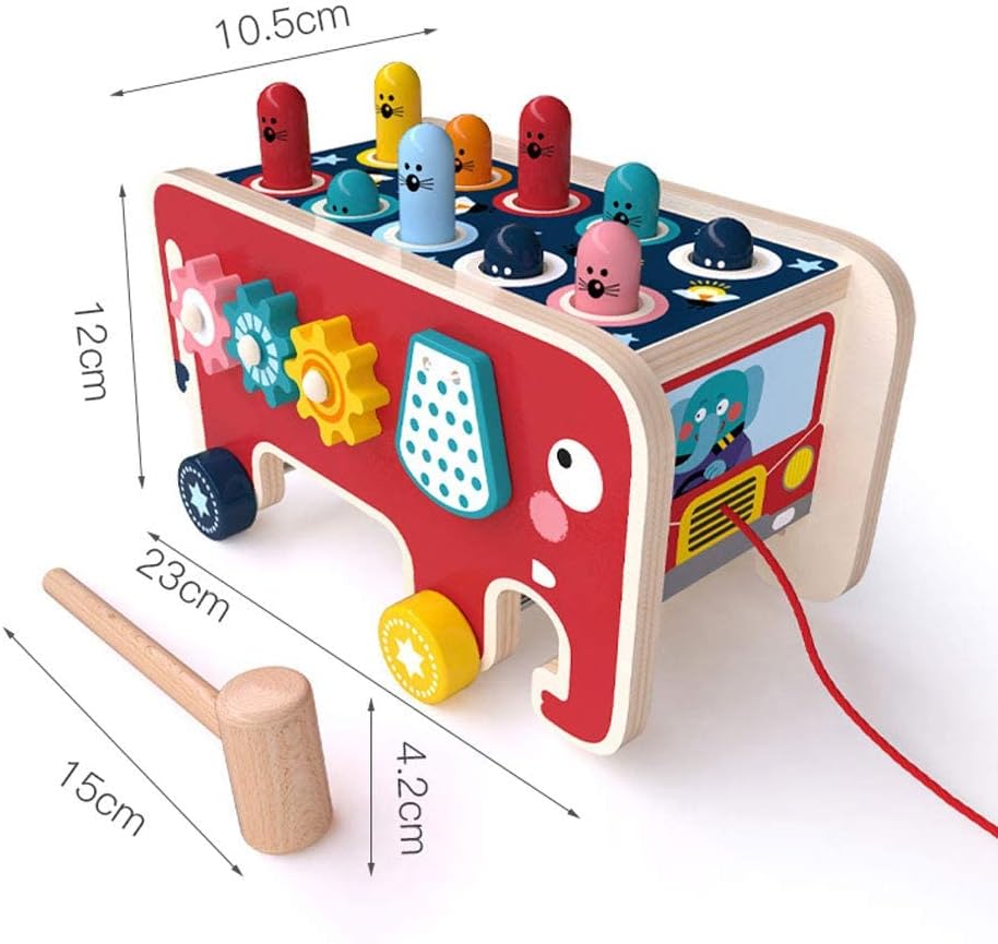 Fidtoy Banc à Marteler Montessori pour Tout-petits – Jouet Musical en Bois avec Marteau pour l'Éveil et la Motricité Fine