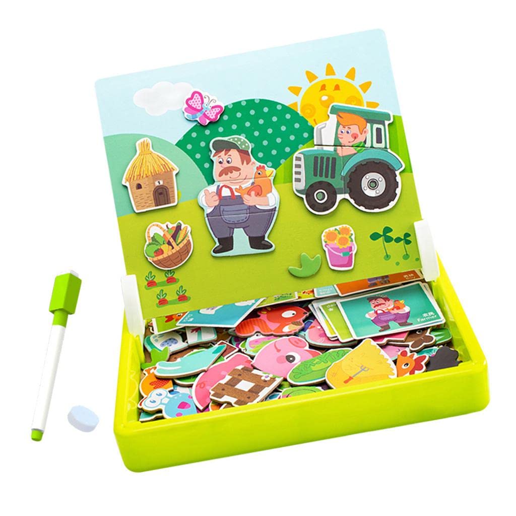 Trendy Retail® Cartoon Magnetic Puzzles Kids Toddler Intellectual Toys Gifts Happy Farm