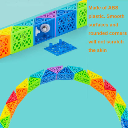 Sensory Fidget Snake Cube Twist Puzzles - Large Size Magic Snake Toy - Party Favors for Kids & Adults Rainbow & Hollow Out - 60 Wedges