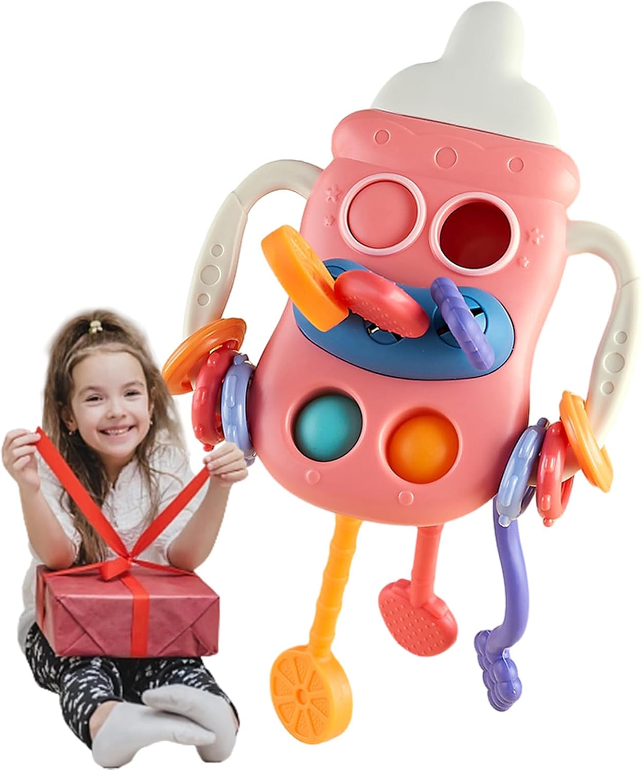 Fidtoy Silicone Pull String Sensory Toy for Babies 0-12 Months