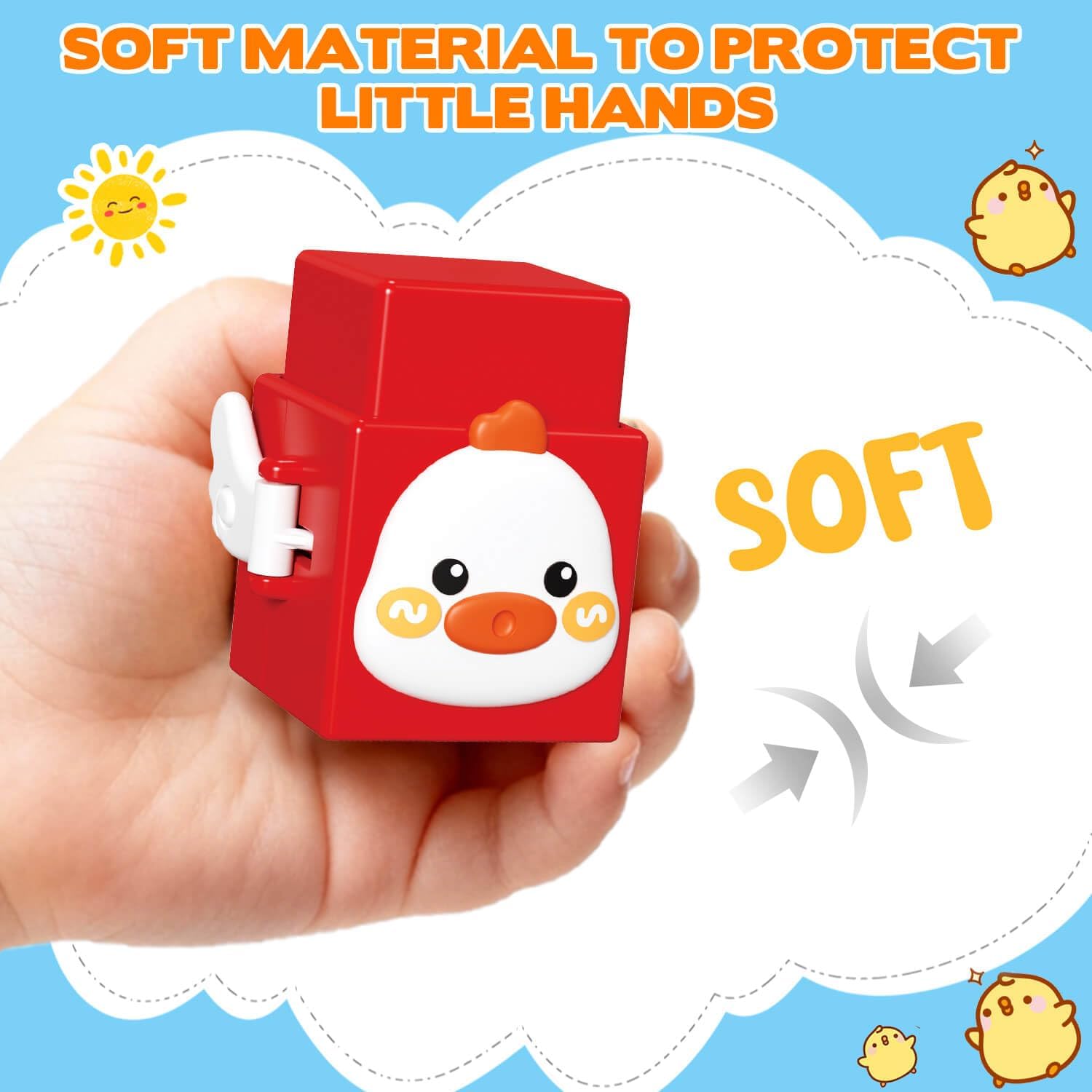 Fidtoy Animal Stacking Toy for Toddlers Interactive Learning Toy for 1 2 3 Year Old Kids Fine Motor Skills Early Development Color Recognition Toy