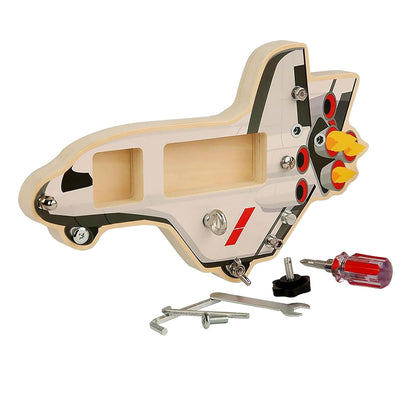 Fidtoy Planche d'activités Montessori pour enfants, tournevis, jouet d'apprentissage en bois, activité d'outils, motricité fine, compétences de vie pratique, jouet calme de voyage, cadeau
