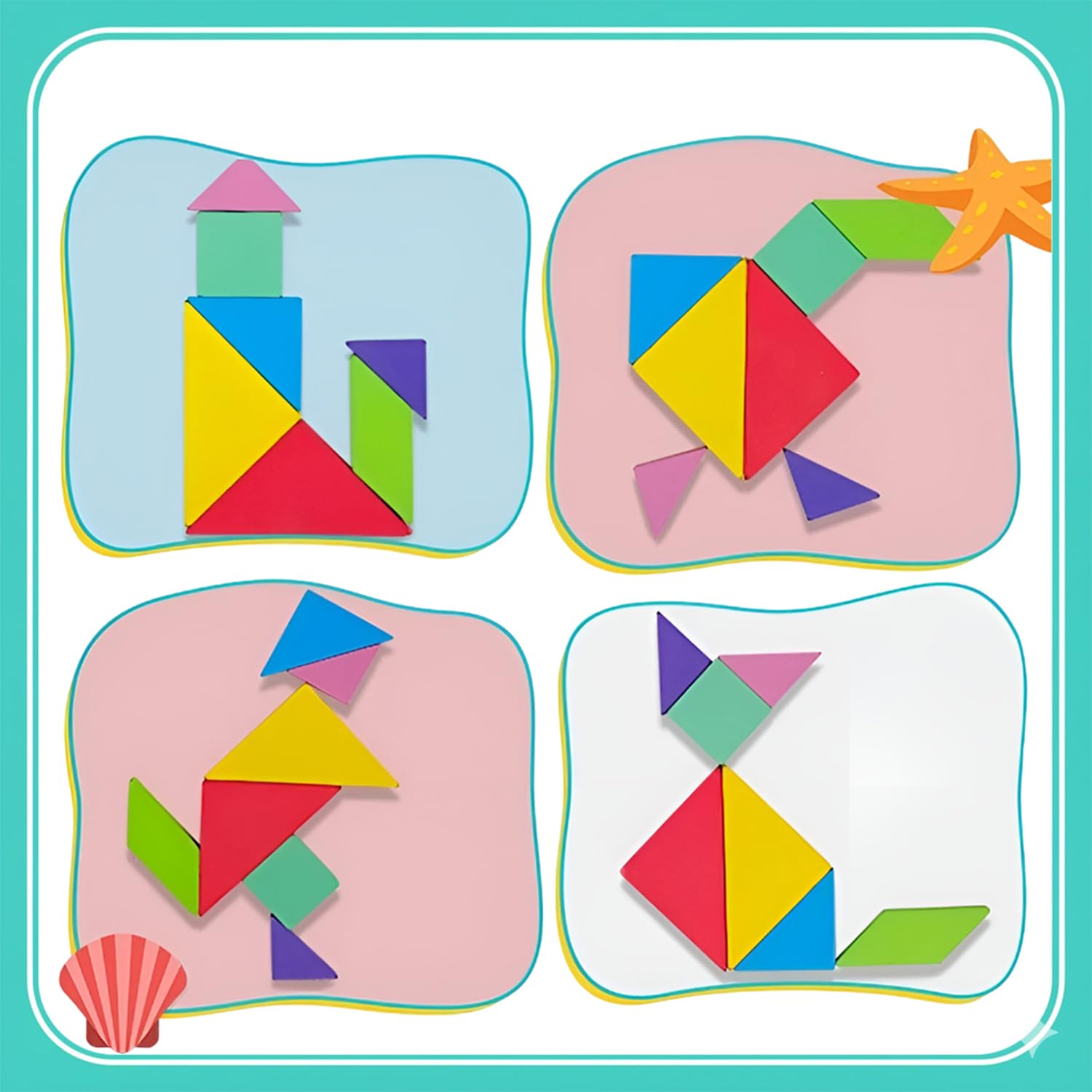 Fidtoy Magnetic Tangram Puzzle for Kids – STEM Learning, Creativity, and Fine Motor Skills