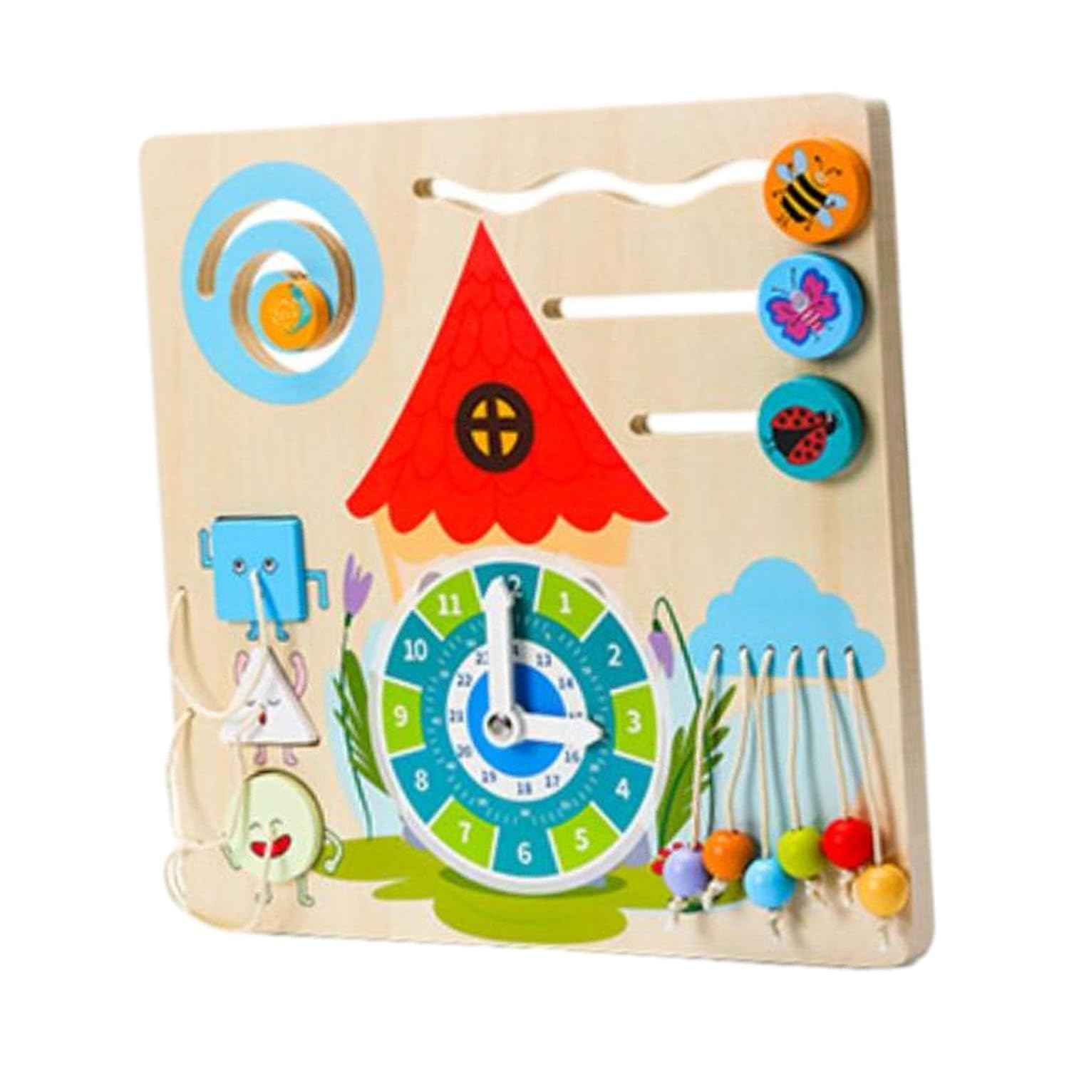 Lyla Wooden Busy Board Montessori Toy for Birthday Gift Children Plane Travel Toy Style C