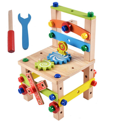 Fidtoy Wooden Chair Building Set Montessori Construction Toy
