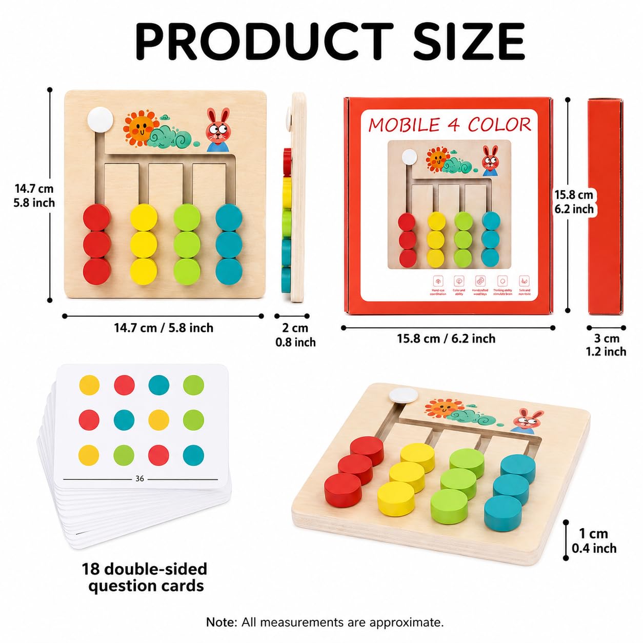Petit jeu de logique en bois à 4 couleurs - 061