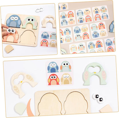 SUPVOX Giocattolo di Legno Abbinato per Ragazzo Ragazza con Blocchi di Espressione di Animali per Educazione Precoce e Apprendimento Cognitivo di Giochi di Abbinamento Puzzle di Legno