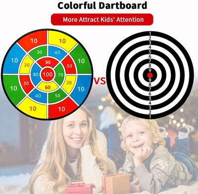 Fidtoy Velcro Dart Board Set for Kids – 66cm Colorful Sticky Ball Target Game with 12 Balls, Hook, Counting Numbers, and Indoor Outdoor Toss Play