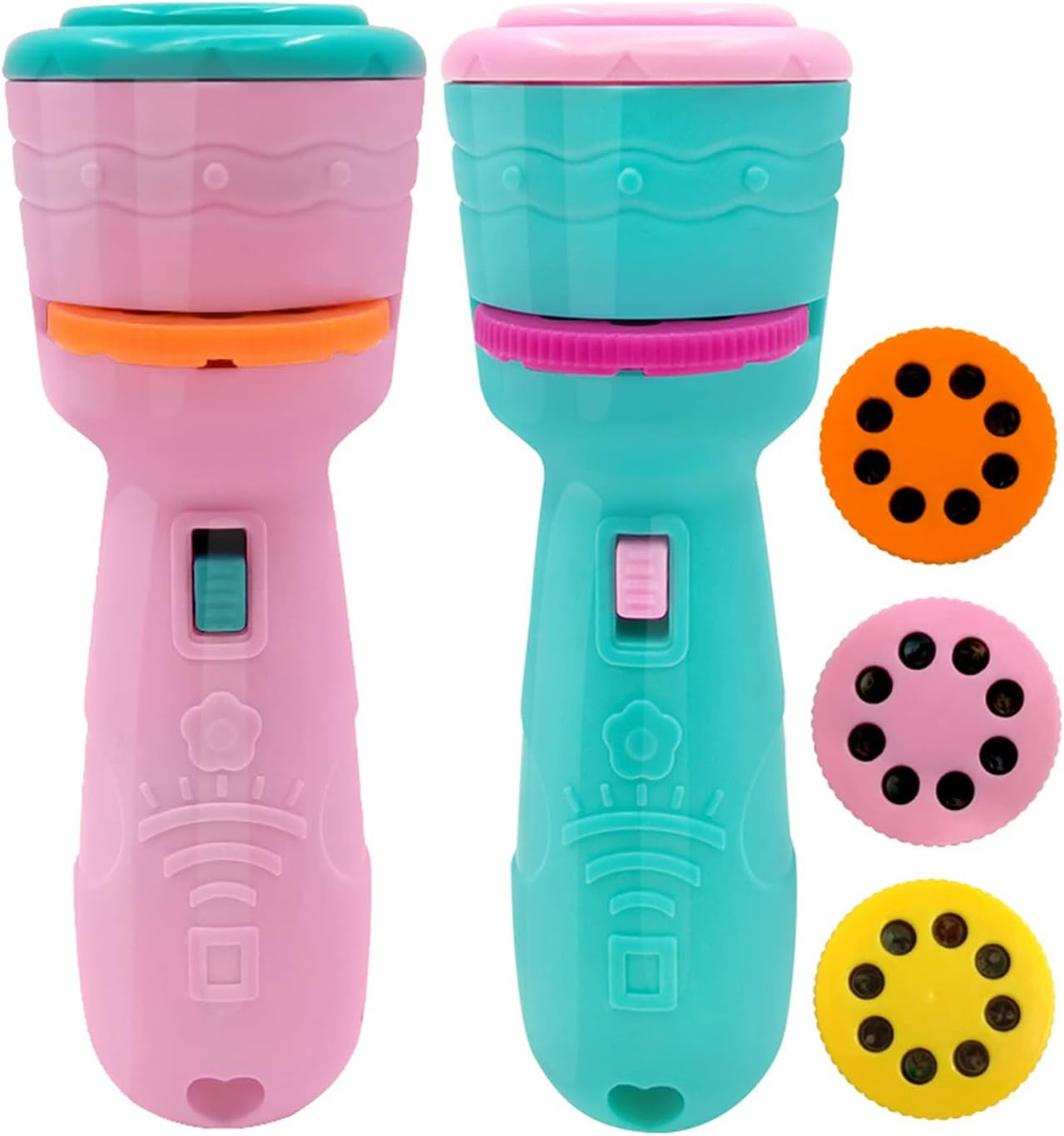 Fidtoy Mini Multiple Flash Light Projection Play Set for Kids Storytelling Bedtime Pattern Projector Toy