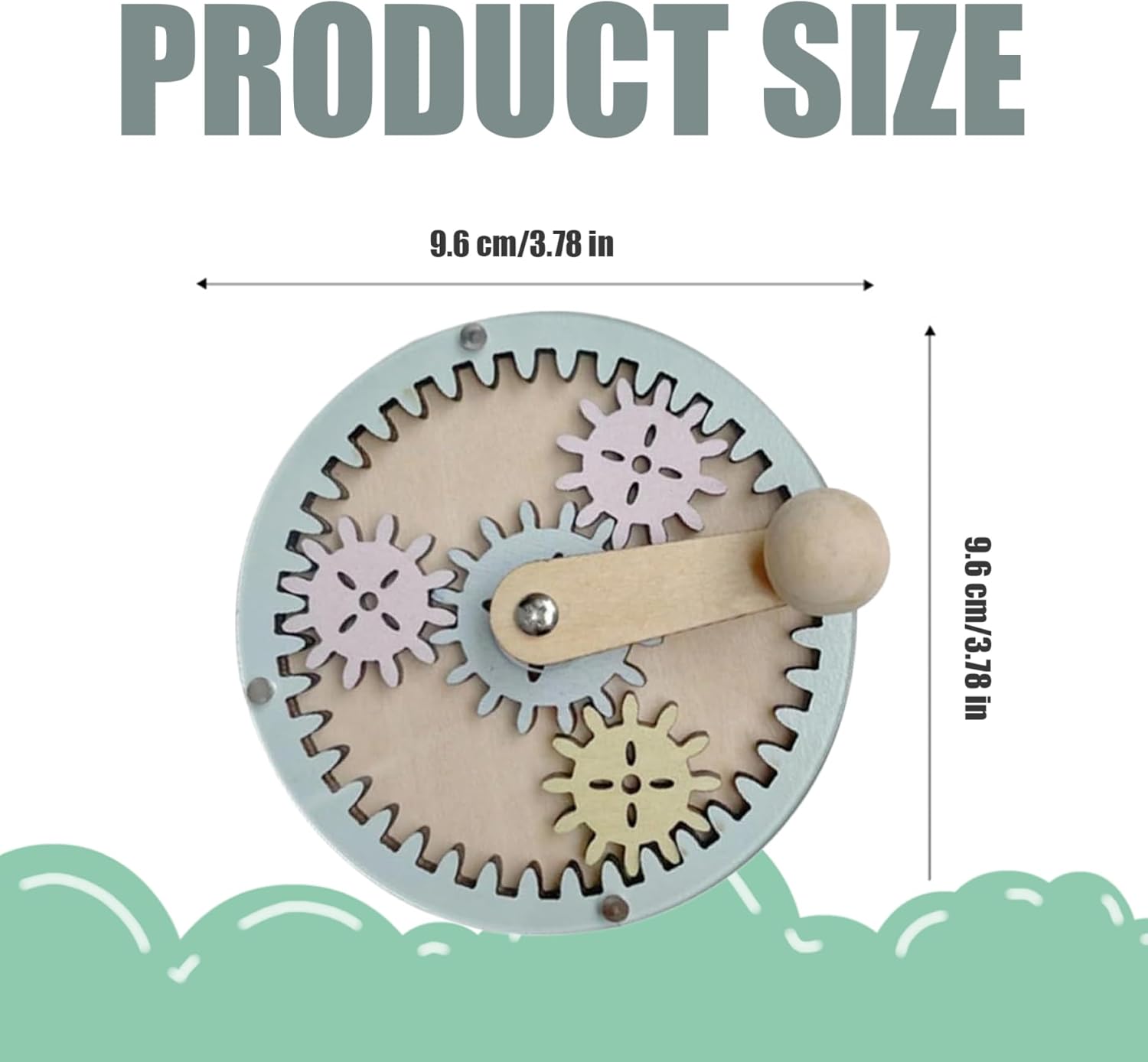Juguete de Engranaje de Madera Suave de Tablero Ocupado para niños para niños 2-3 Juguete de Engranajes con manivela de Manual