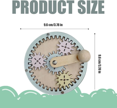 Juguete de Engranaje de Madera Suave de Tablero Ocupado para niños para niños 2-3 Juguete de Engranajes con manivela de Manual