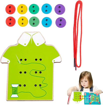 Threader Toys for Toddlers | Sewing Buttons for Training Basic Life Skills Racing Card Games,Montessori Toys Good Motor Skills Threading Game Muskela for Early Development and Education in Kindergarten