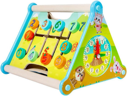 Montessori Toys Busy Triangle Clock Gear Learning Toy Activity Center Toddler Travel Toys Children Sensory Toys