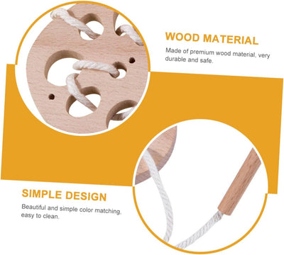 Juguetes de madera de loto con cuerda para que los niños aprendan la coordinación mano-ojo, juego de ensartar para niños