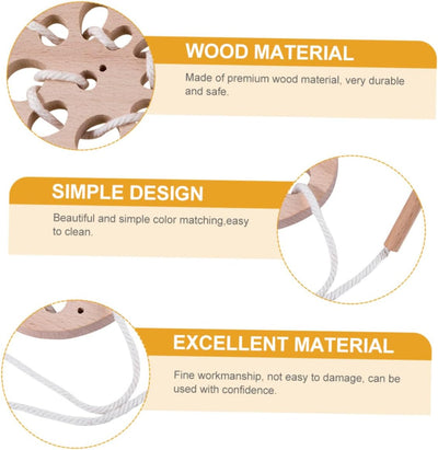 Juguetes de madera de loto con cuerda para que los niños aprendan la coordinación mano-ojo, juego de ensartar para niños