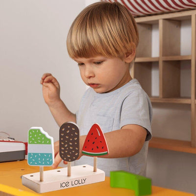 Fidtoy Set de Helados de Madera para Juego de Imitación de Niños Pequeños