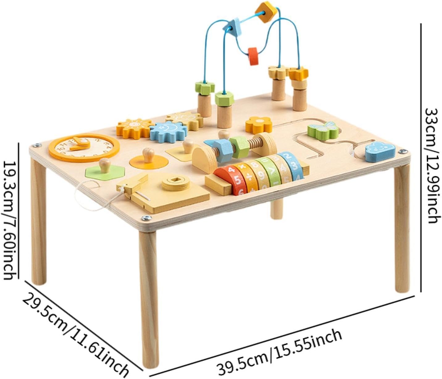 Activity Table Gears Blocks Shape Sorter for Children 1 2 3 4 Year Old Baby