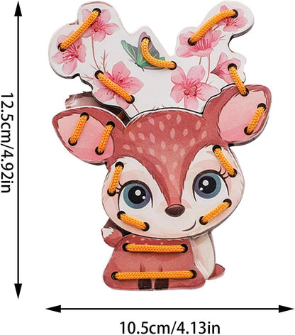 Ukuding Lacing for Toddler - Lacing Cardboard Sewing Cards Animal - Craft Supplies for Preschool Education Farm, Lacing Games, Activity Toys