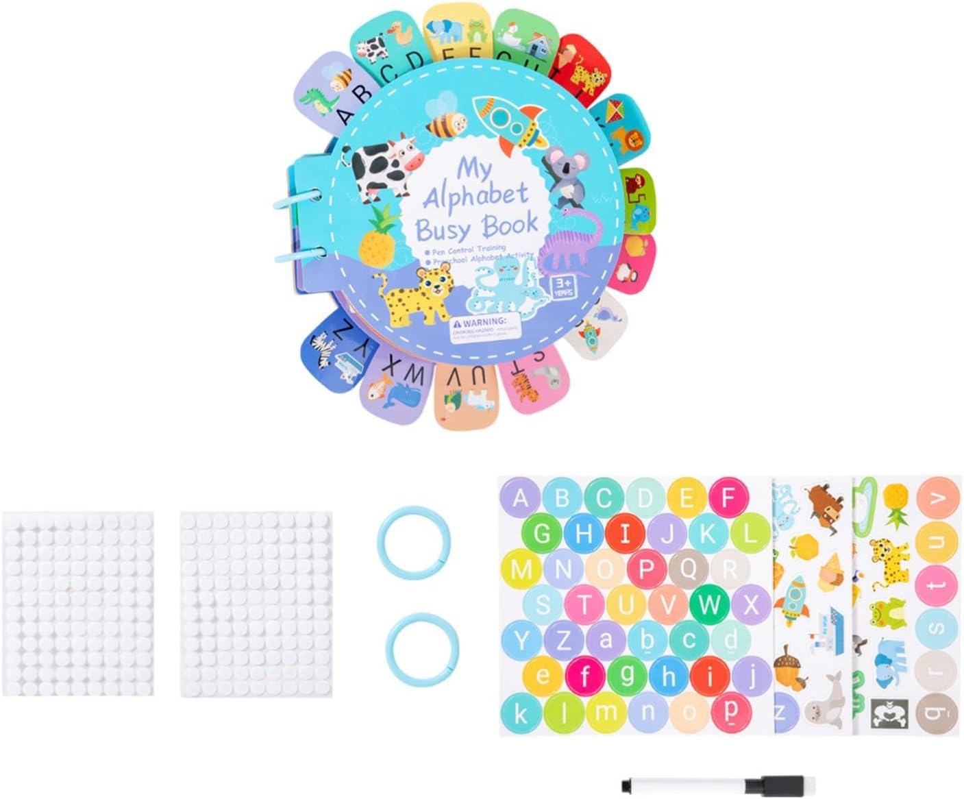 Alphabet Sticker Book, My First ABC Sticker Book, Busy Card Children's Book for Travel Toys