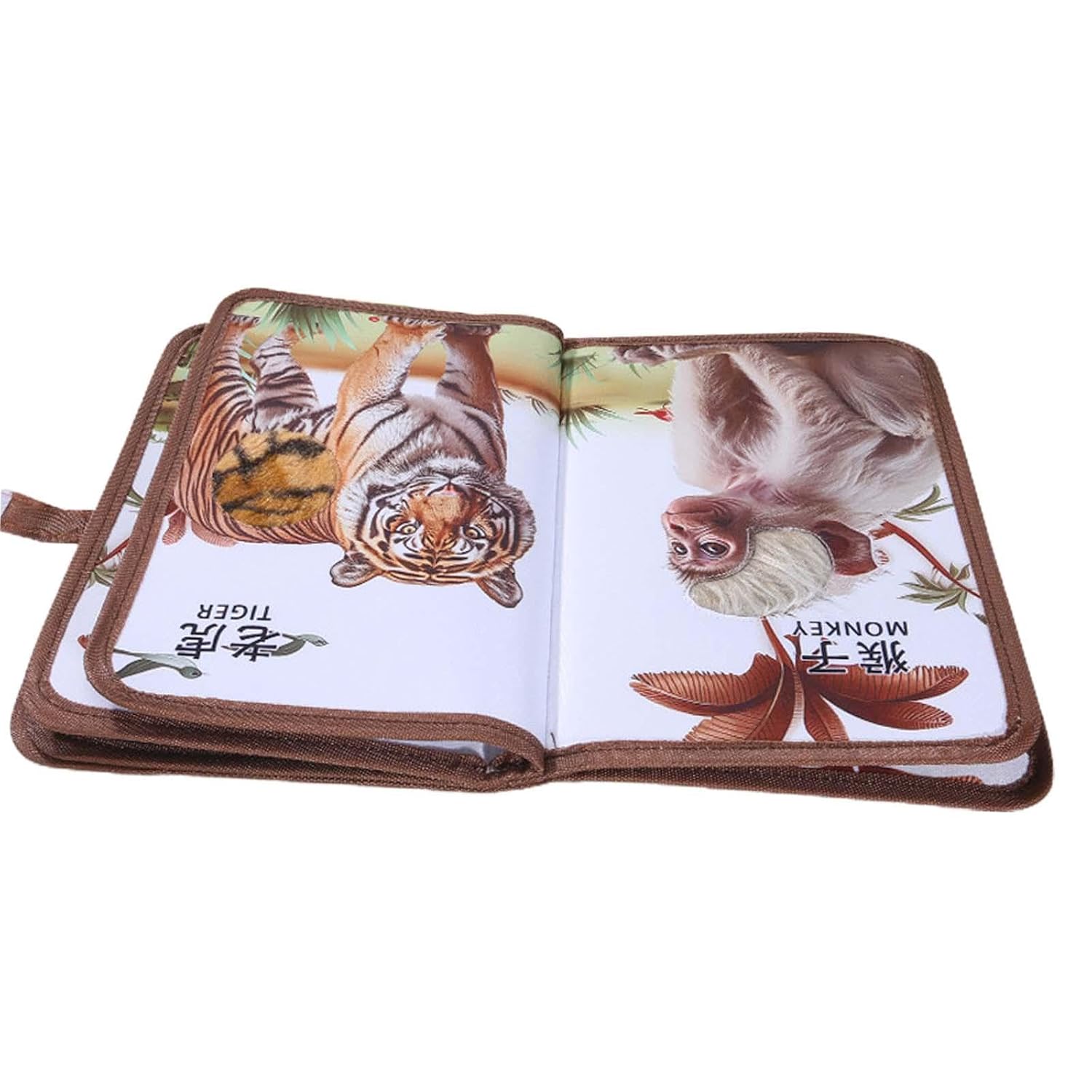 Fidtoy Wild Animals Tactile Touch and Feel Book for Toddlers | Cloth Sensory Quiet Book, Animal Recognition, Texture Exploration, Vocabulary, Tummy Time & Bedtime Reading Toy Age 2+