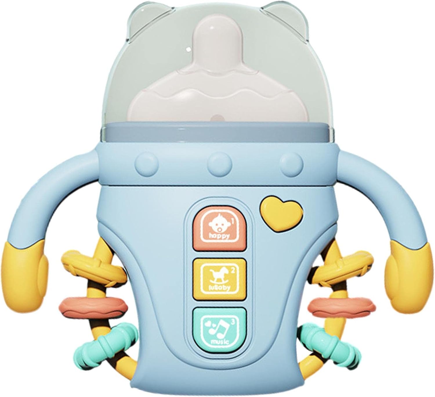 Fidtoy Comfort Bottle Baby Sensory Toy with Lights, Music and Teether | Soothing Learning Toy for Infants 6-24 Months