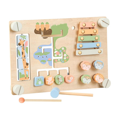 BNF Double Sided Busy Board Learning Skill Toy Gear Piano Knocking Sensory BoardBaby | Toys for Baby | Developmental Baby Toys1 Kids Drum Toy