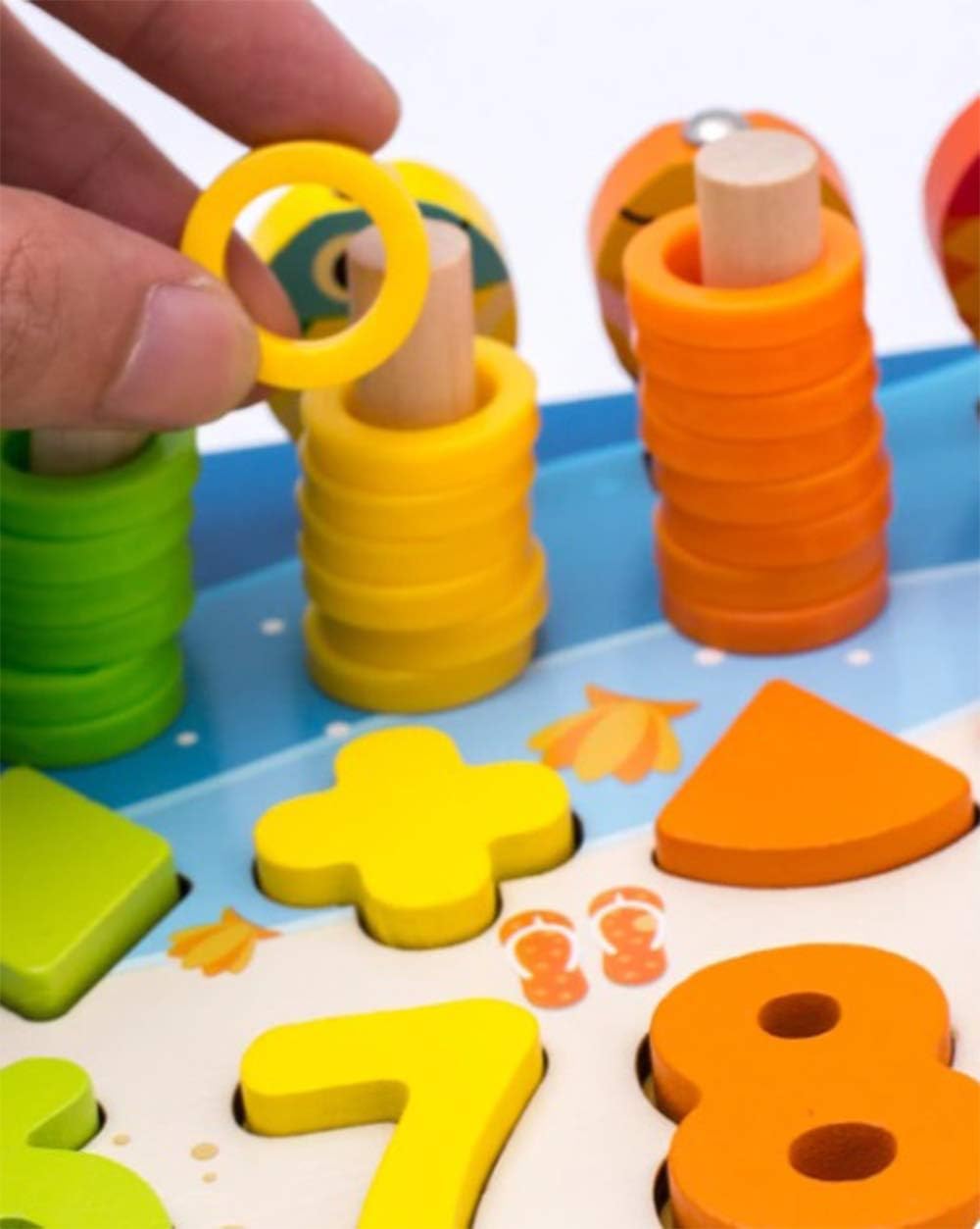 Montessori Lernspiele, Magnetisches Angelspiel, aus Holz, zum Lernen von Farben und Mathematik