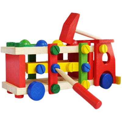 Fidtoy Kit de voiture en bois à remonter avec écrous et vis, jouet de construction pour enfants de 3 à 8 ans