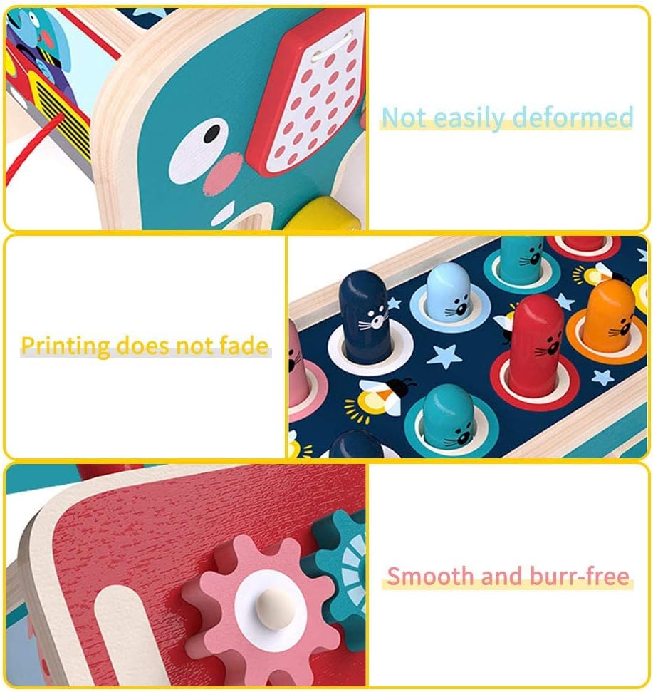 Fidtoy Banc à Marteler Montessori pour Tout-petits – Jouet Musical en Bois avec Marteau pour l'Éveil et la Motricité Fine