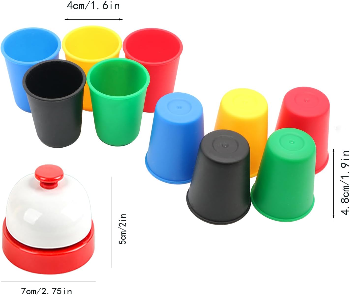 Fidtoy Speed Cups Challenge Family Fun Stacking Cup Game for Kids Ages 4+, 30 Color Cups with 24 Picture Cards and Bell for Reflex, Color Matching and Family Party Play