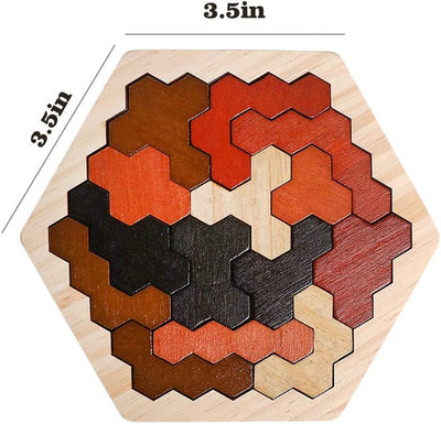 Fidtoy Tangram en Bois Coloré – Puzzle Montessori en Bois pour Bébés et Enfants d'âge Préscolaire