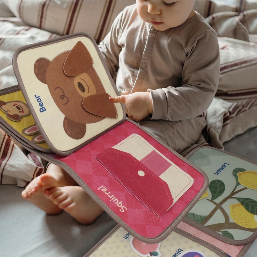Fidtoy Stick & Learn Busy Book – Montessori Interactive Activity Toy for Toddlers 1-4