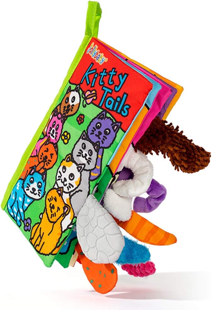 Baby Soft Animal Tails Activity Cloth Book with Crinkle Fabric, Kitty Tails