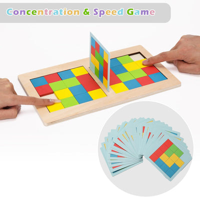 Fidtoy Colorful Rubik's Cube Battle Game for 2 Players Wooden Pattern Matching Puzzle Game